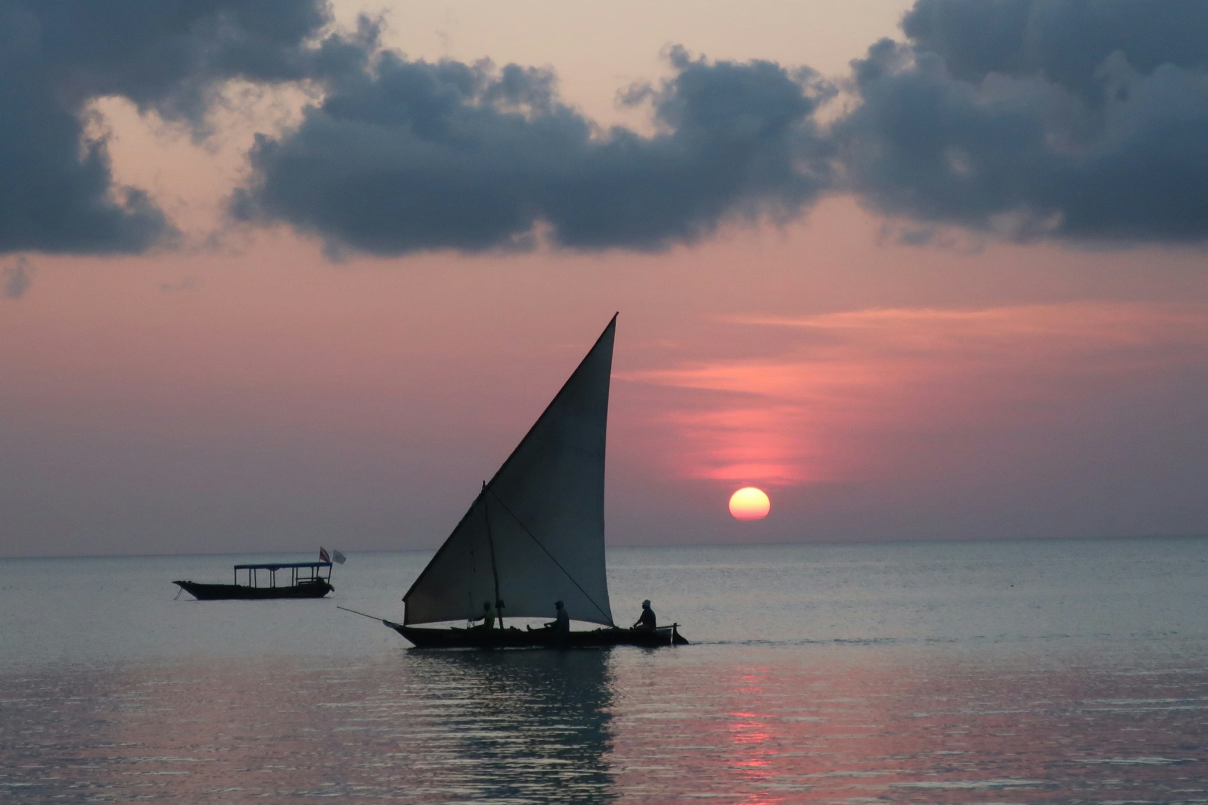 Traditional dhow at golden hour